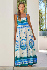 Sardinia Blue Andiano Strappy Maxi Dress
