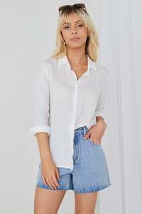 Slides And Shorts: Haze Mid Blue Denim Short