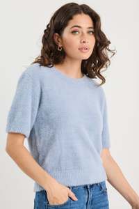 Ivy Jack: Issue Light Blue Fluffy Soft Knit Tee