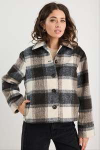 Ivy Jack: Sweeping Grey Check Soft Jacket