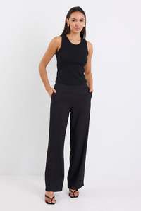 Ivy Jack: Dancer Black Wide Leg Zip Back Pants