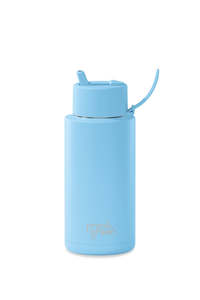 Ceramic Reusable Sky Blue 1ltr Bottle with Flip Lid
