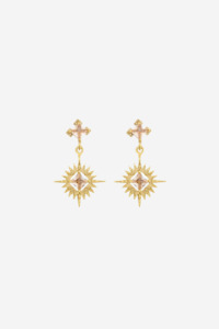 Supporting Local: Star Burst Champagne EOL Gold Earrings