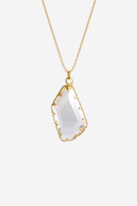 Supporting Local: Large Crystal EOL Necklace Gold