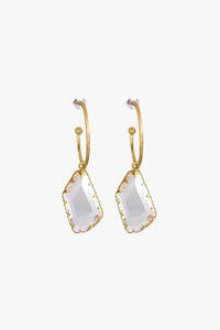 Hoop and Crystal EOL Earrings Gold