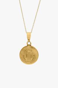 Supporting Local: Gold Saints EOL Circle Necklace