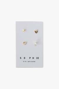 Love You Gold Stud EOL Earring Set