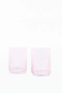 Pale Pink Ribbed Set 2 Tumblers