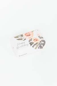 Rose + Leaves White Happy Birthday Soap
