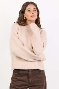 Cocoon Stone Relaxed Knit Mock Neck Jumper