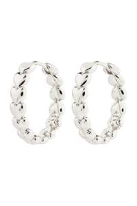 Pilgrim Jewellery: Maeve Heart Silver Recycled Hoop Earrings