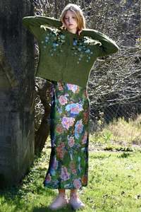 Sale 151: Bias The Way Green Floral Maxi Skirt
