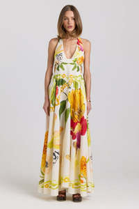 Sale 151: Paloma Multi Print Halter Sleeveless Maxi Dress