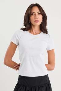 Study Snow Marle Rib Longer Baby Tee