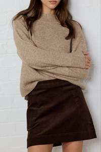 Back In Stock: Valid Chocolate Cord Mini Skirt