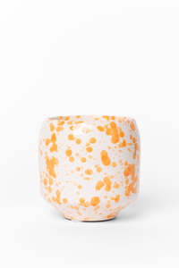 Orange Splash Glazed Ceramic Soy Wax Candle