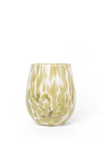 Stemless Olive Splatter Wine Glass