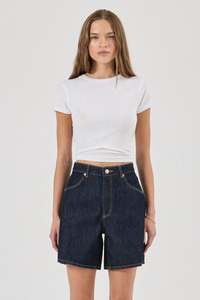 Super Mirage Rinse Dark Denim Shorts