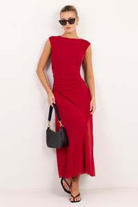 Ethical Fair: Frame Wine Mesh Sleeveless Maxi Dress