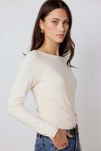 Alley Buttermilk Rib Boat Neck LS Top