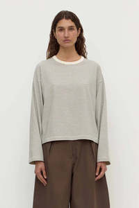 Malone Cream Black Stripe Cropped Long Sleeve Tee