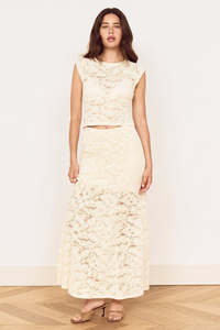 Ophelia Cream Lace Maxi Skirt
