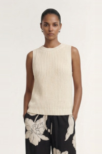 Autumn Tones: Cove Natural Beige Knit Tank