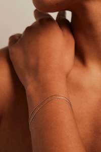 Stocking Fillers Under 20: Fine Double EOL Chain Rhodium Bracelet