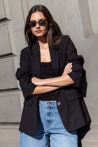 Blazers: Diploma Black Two Button Vent Sleeve Blazer