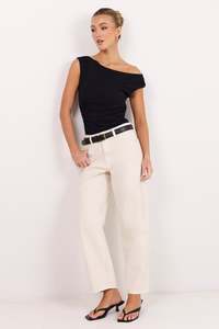 Tradition Ecru Stretch Soft Barrel Jeans
