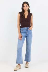 Best Selling Brands: Catalina 90s Blue Kick Flare Crop Jean
