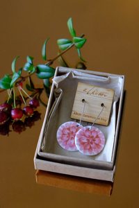 Products: Pink Flowers Porcelain Hoop Earrings - Alkimi Ceramics - Florafauna