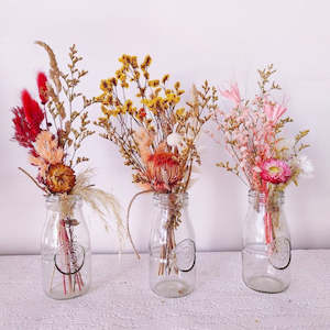 Dried Flower Bouquets: Mini Jar Florals