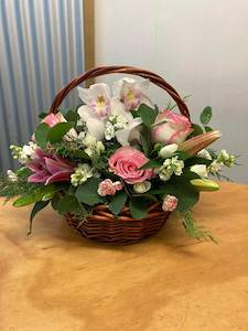 Pink Basket Arrangement.