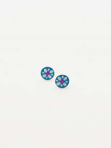 Jewellery: Some Sterling Silver Sweet Flower Disk – Blue 067B