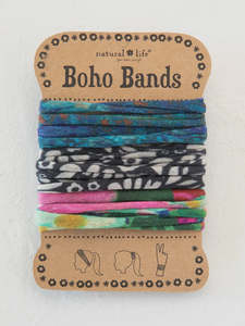 Natural Life Boho Bands Blue Floral 044