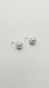Jewellery: Some Blue Pearl Bead Hook Earrings 283