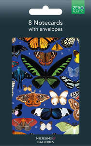 Cards: Museums & Galleries - Butterflies 8 Pkt - Notecards 199