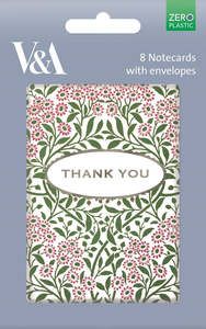 Cards: Museums & Galleries - Michaelmas Daisy 8 Pkt - Thank You Notecards 160