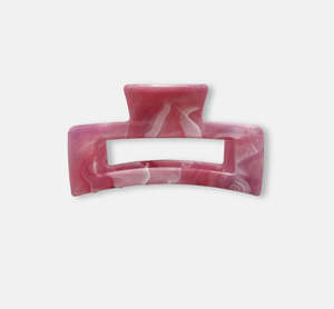 Stella and Gemma Rectangle Hair Claw Marbled Hot Pink 7891