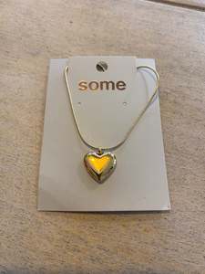 Some Stainless Steel 20mm Heart on Snake Chain Necklace 144 145