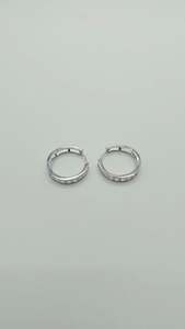 Some 337 Silver Coloured Hoop Earrings with Diamanté Inlay 22mm