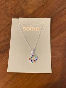 Jewellery: Some Sterling Silver Multi Crystal Lucky Necklace 017