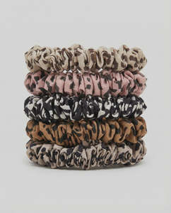 Stella and Gemma 806 Leopard Print Hair Ties Set of 5