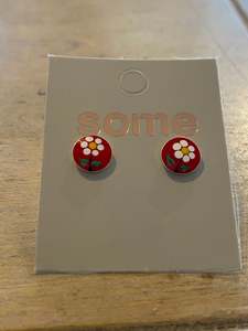 Some Sterling Silver Sweet Flower Disc Earrings 068