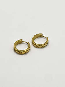 Jewellery: Some Stainless Steel Gold Coloured Criss Cross Earrings 451