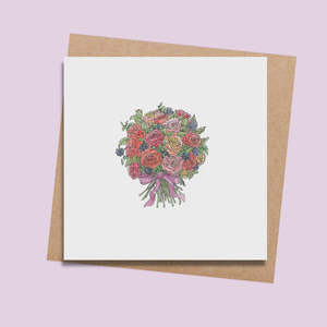 Cards: Rara and Ribbon Rose Bouquet Card 36
