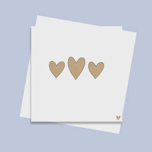 Cards: The Little Card Factory Triple Hearts Card LCF117