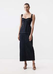 Genevieve Top in Indigo Denim