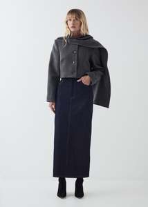 Co Ord Sets: Eloise Midi Skirt in Indigo Denim